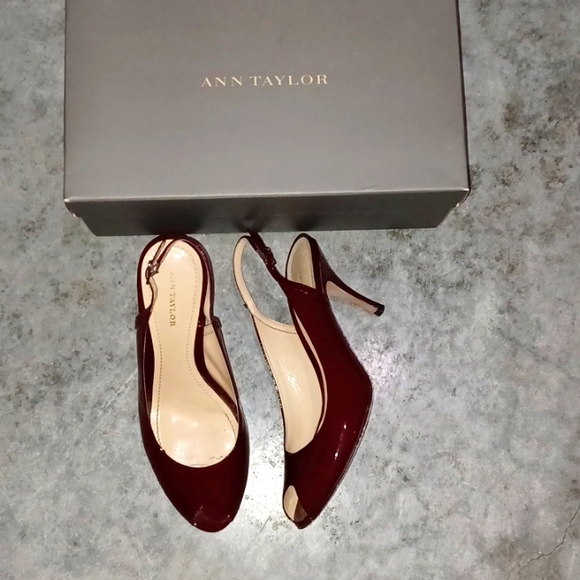 Ann Taylor Shoes - Ann Taylor Pamela Peeptoe Slingback heels size 7.5